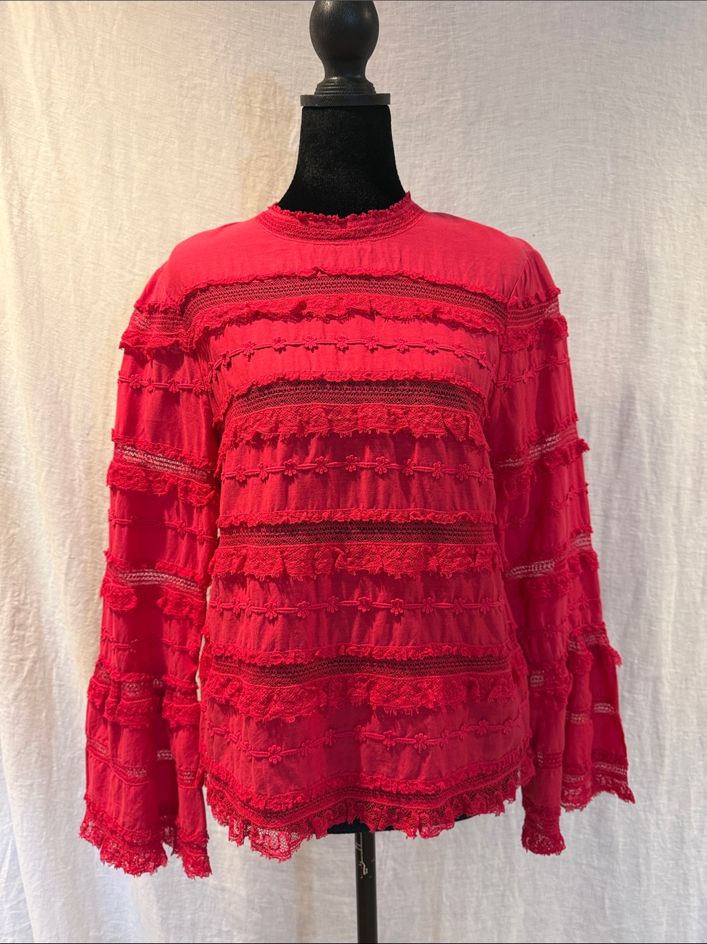 Ulla Johnson Grace Ruffled Long Sleeve Shirt Size 6